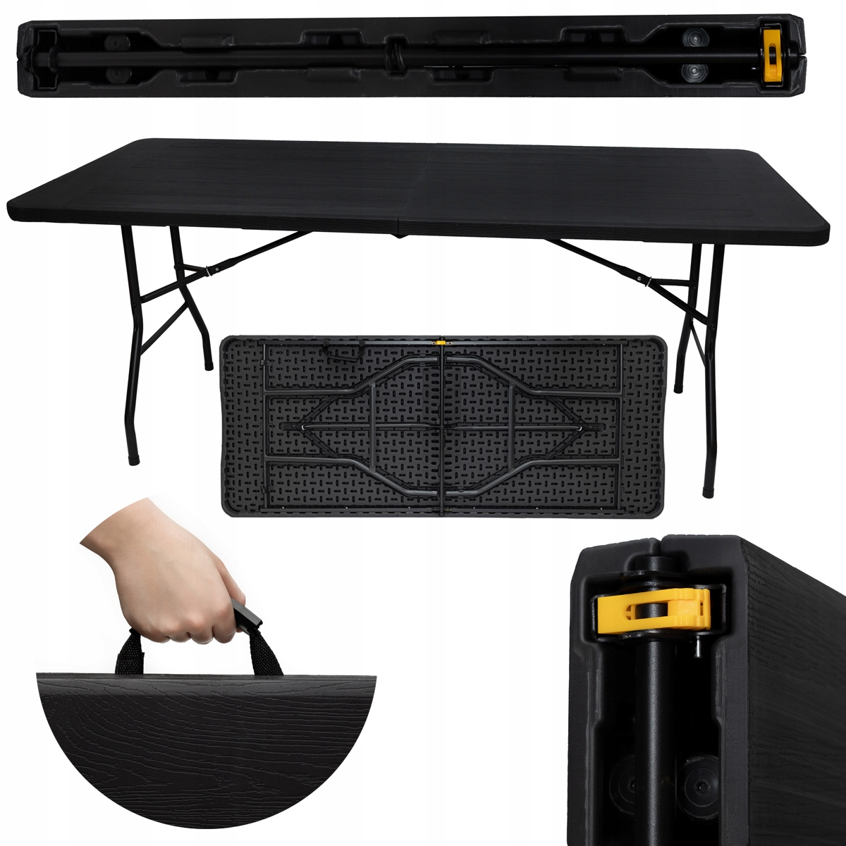 Stół Cateringowy Ogrodowy Składany Turystyczny 180CM Walizka Bankietowy