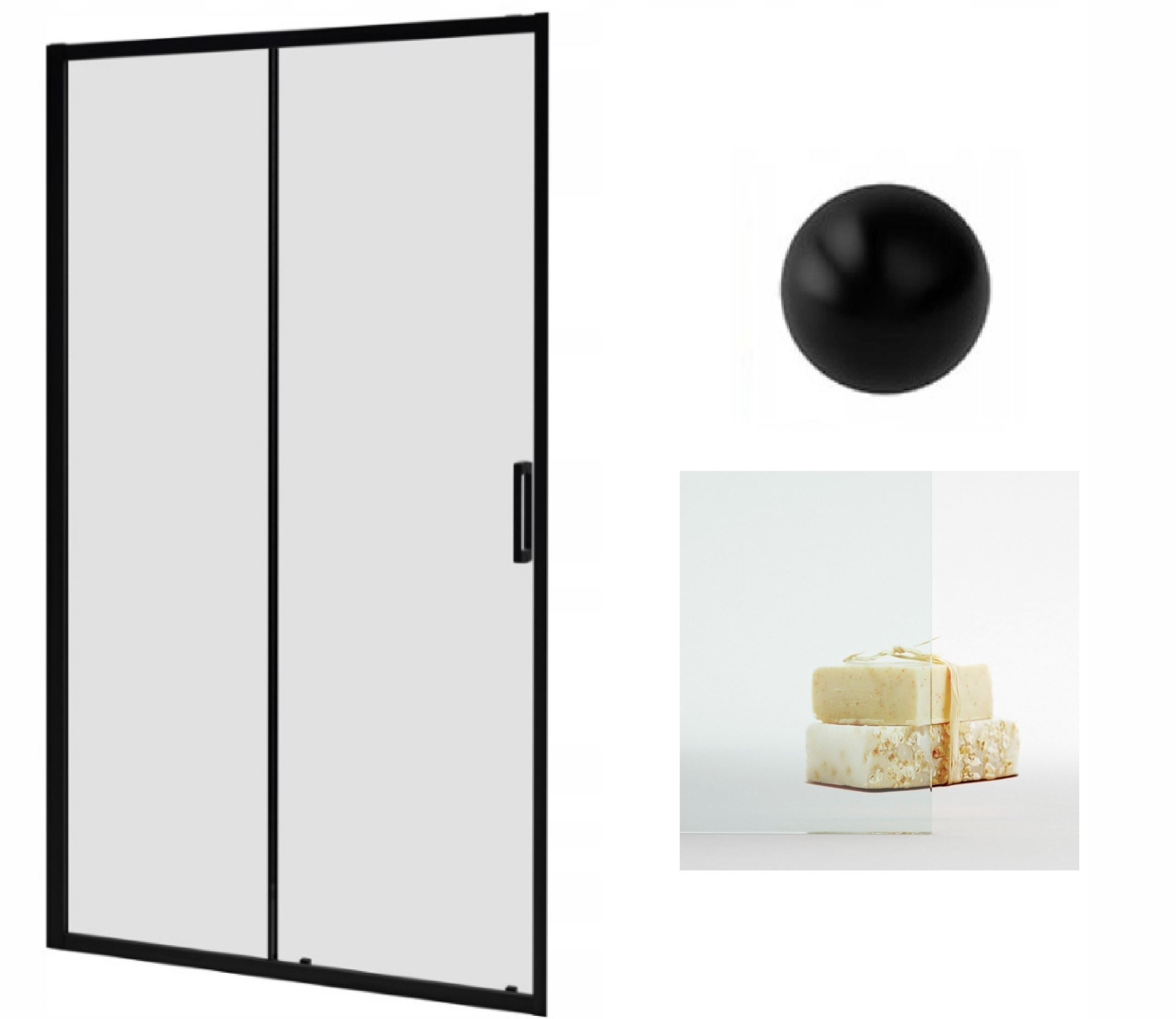 Drzwi prysznicowe Radaway Premium Pro Black Dwj 140x200 przejrzyste