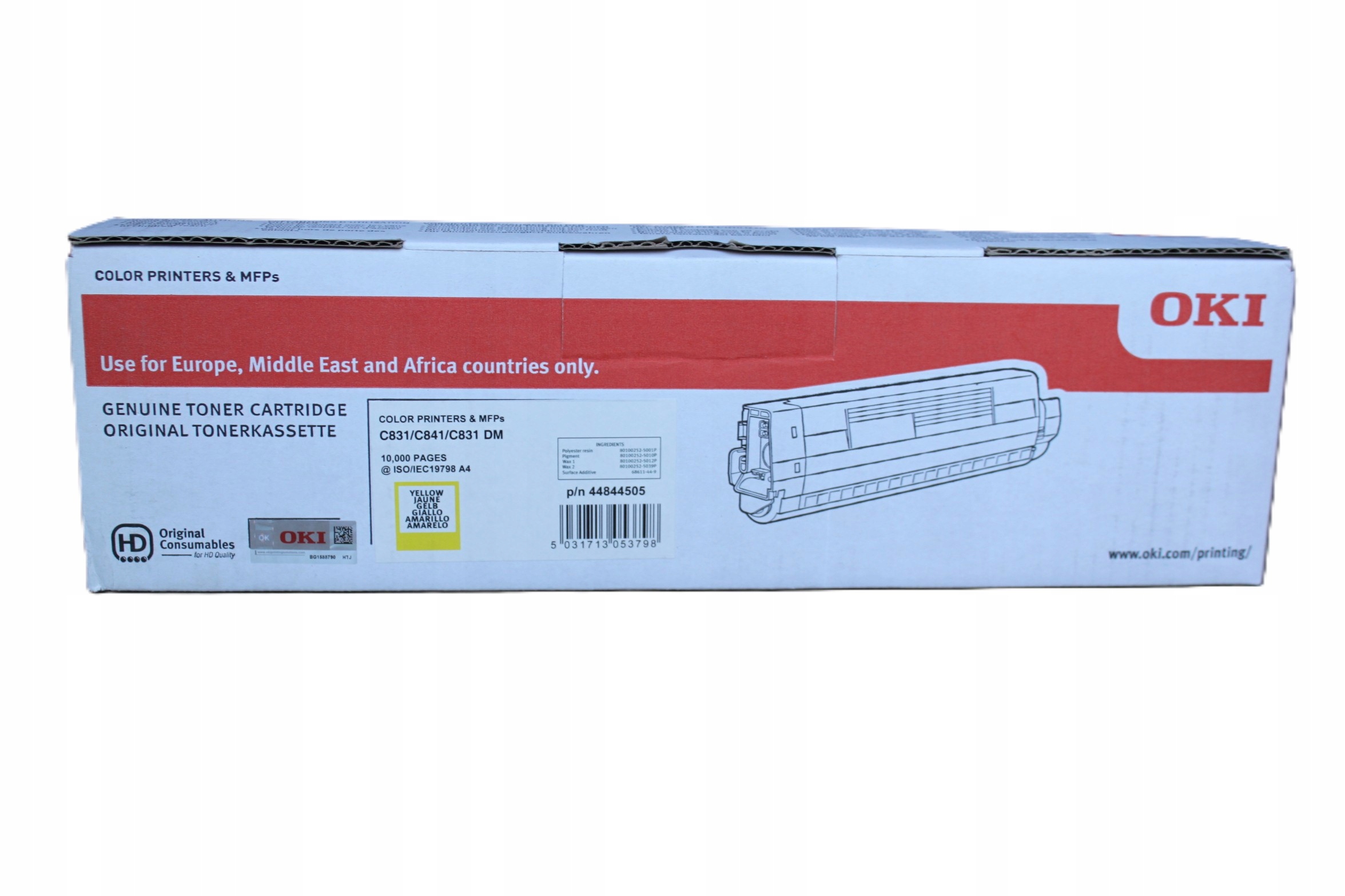 Oki C831 p/n 44844505 toner žlutý originál