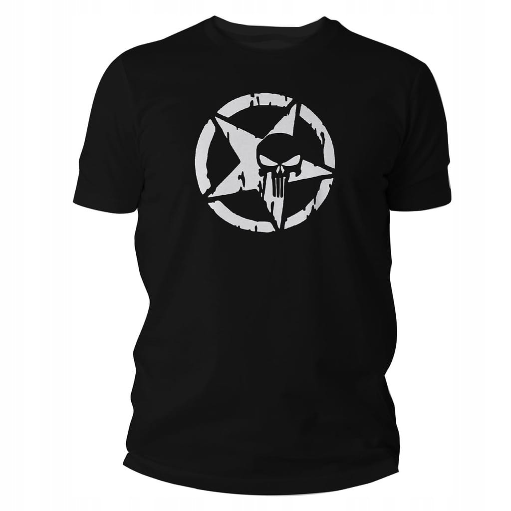 Koszulka Męska T-shirt TigerWood Military Punisher XXL Czarna