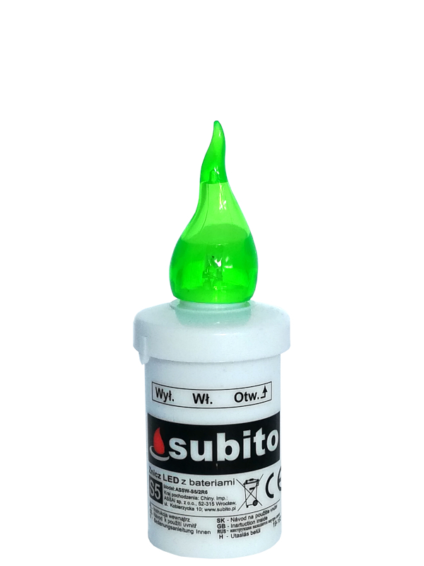 

Wkłady Do Zniczy Led 11CM Subito S5 Zielony