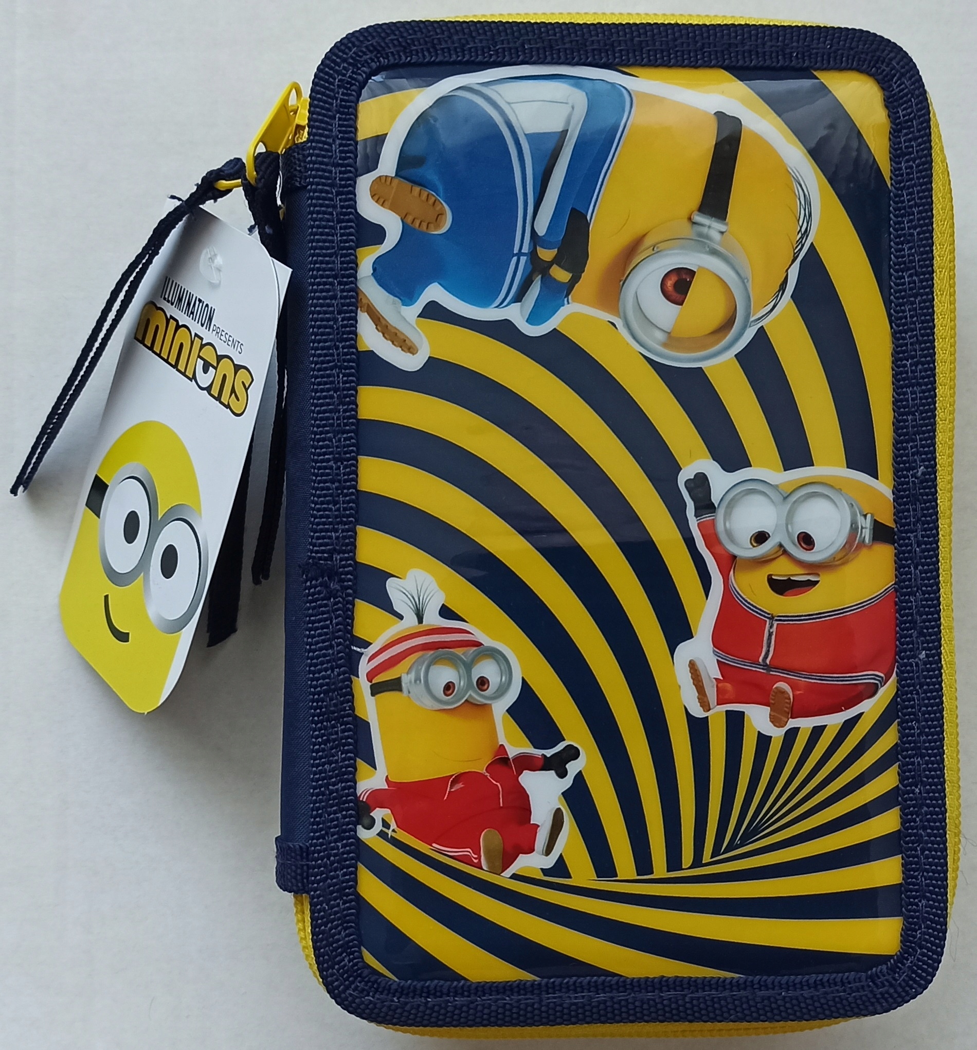 Piórnik Minionki Trzykomorowy 3 Komory Pisaki 39el