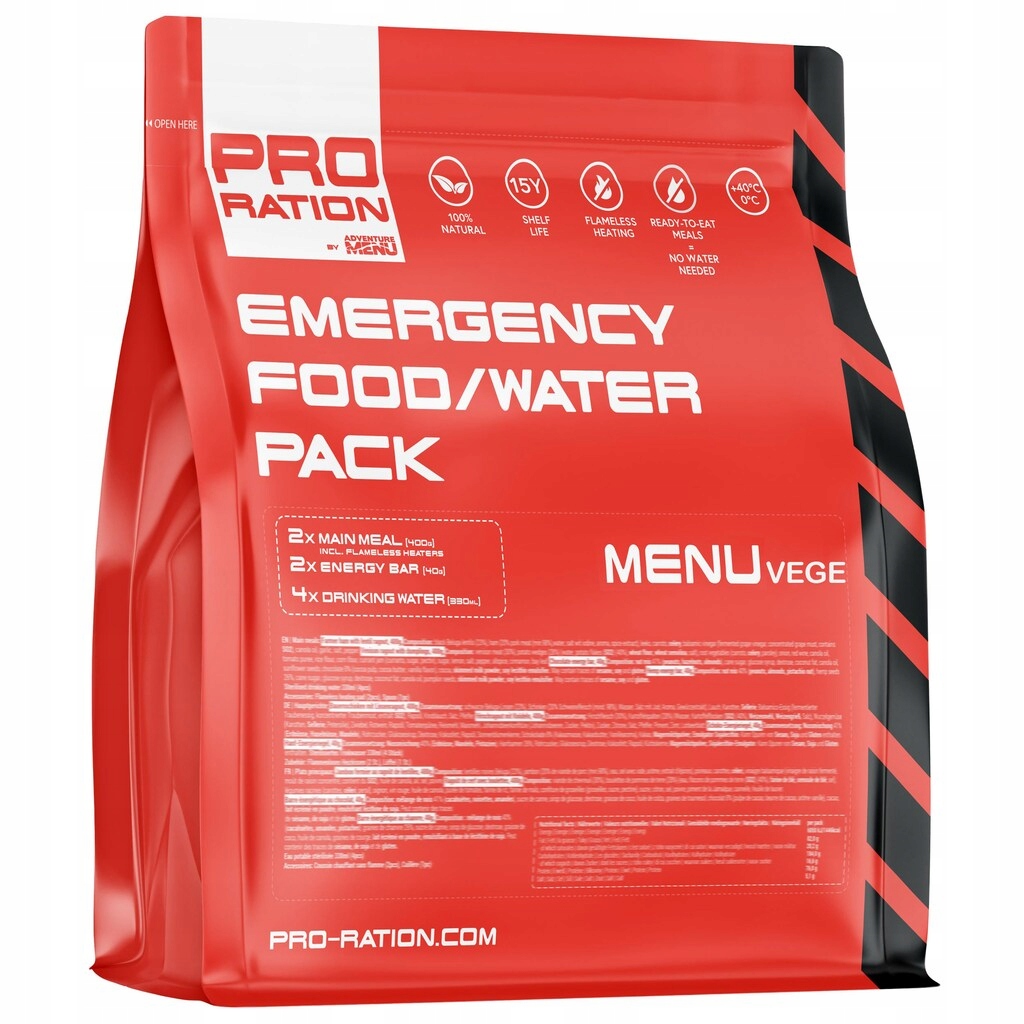 Racja żywnościowa Pro Ration Emergency Food/Water pack Menu Vege