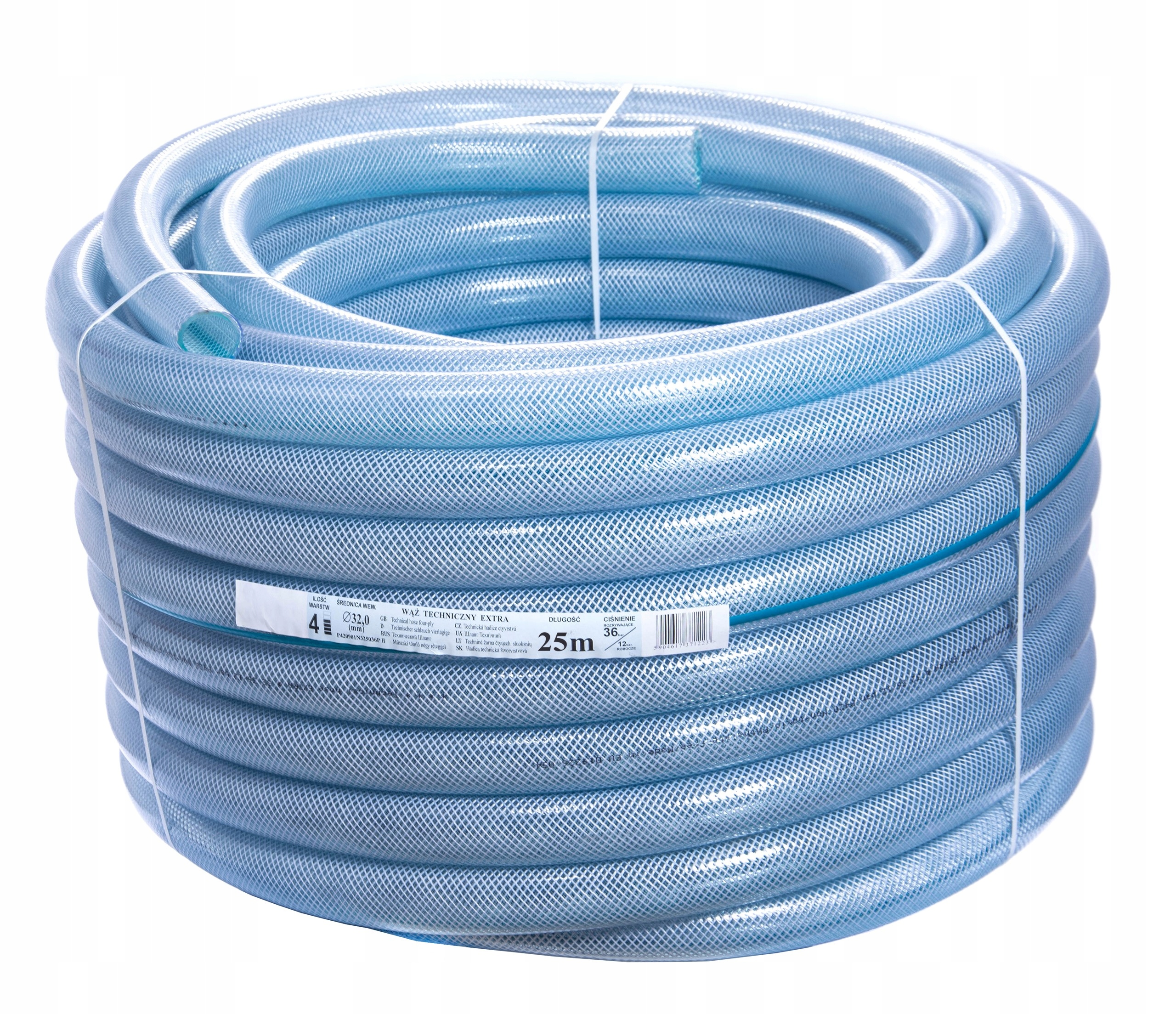 Wąż Techniczny Zbrojony 32MM Pcv Przewód 25m 12BAR