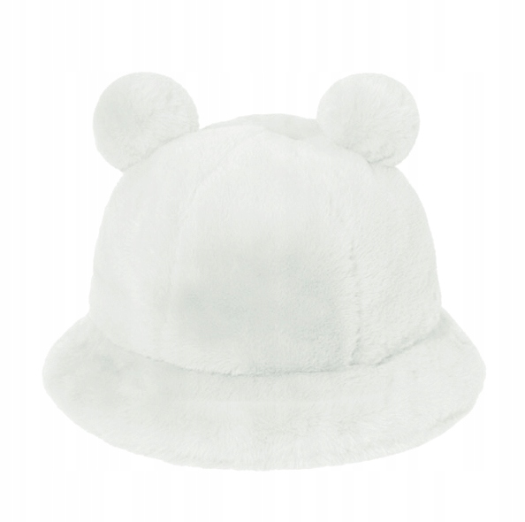

Kapelusz czapka bucket hat futerko biała uszy