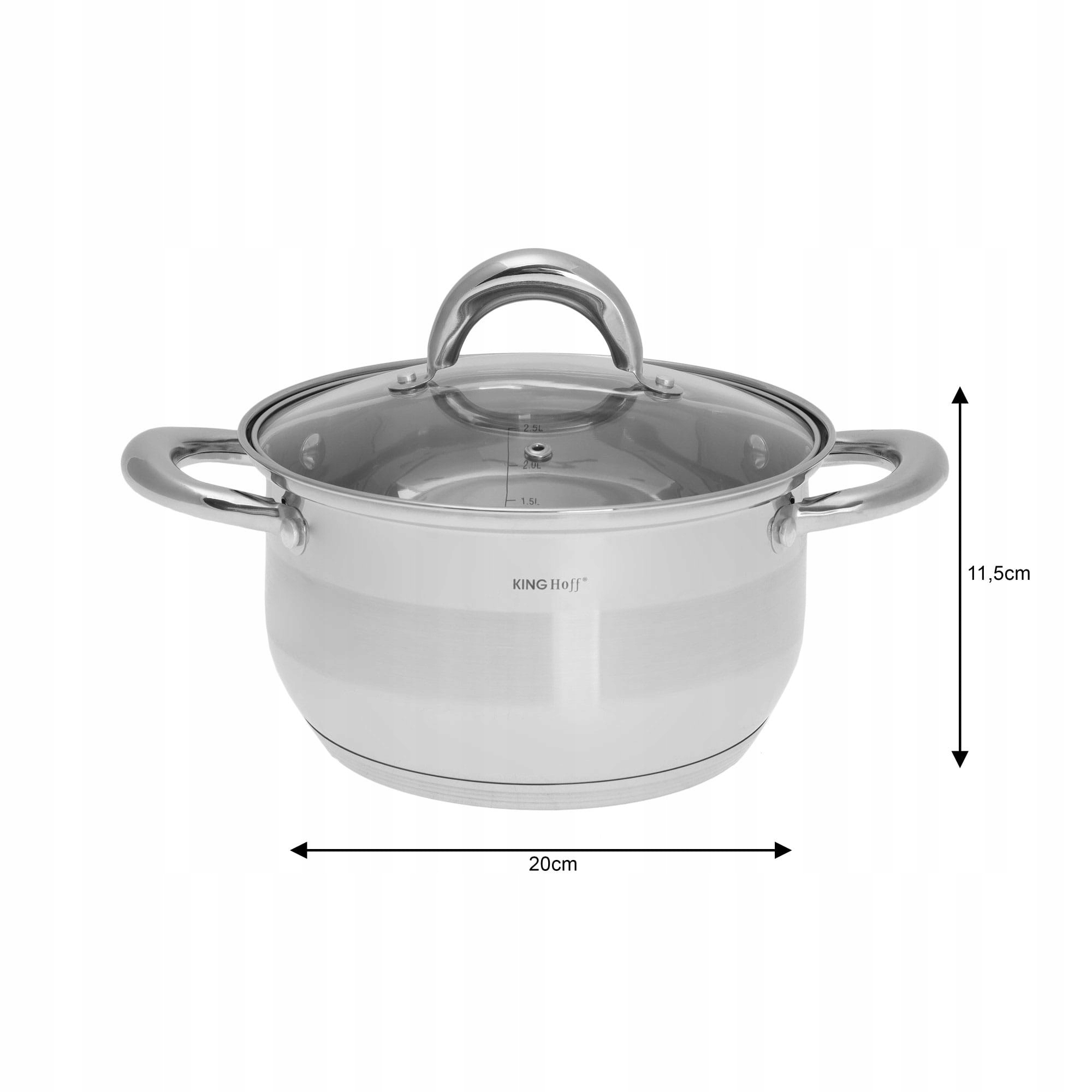 Garnki stalowe KINGHoff Silver 12 ele. KH-1098 Marka Kinghoff