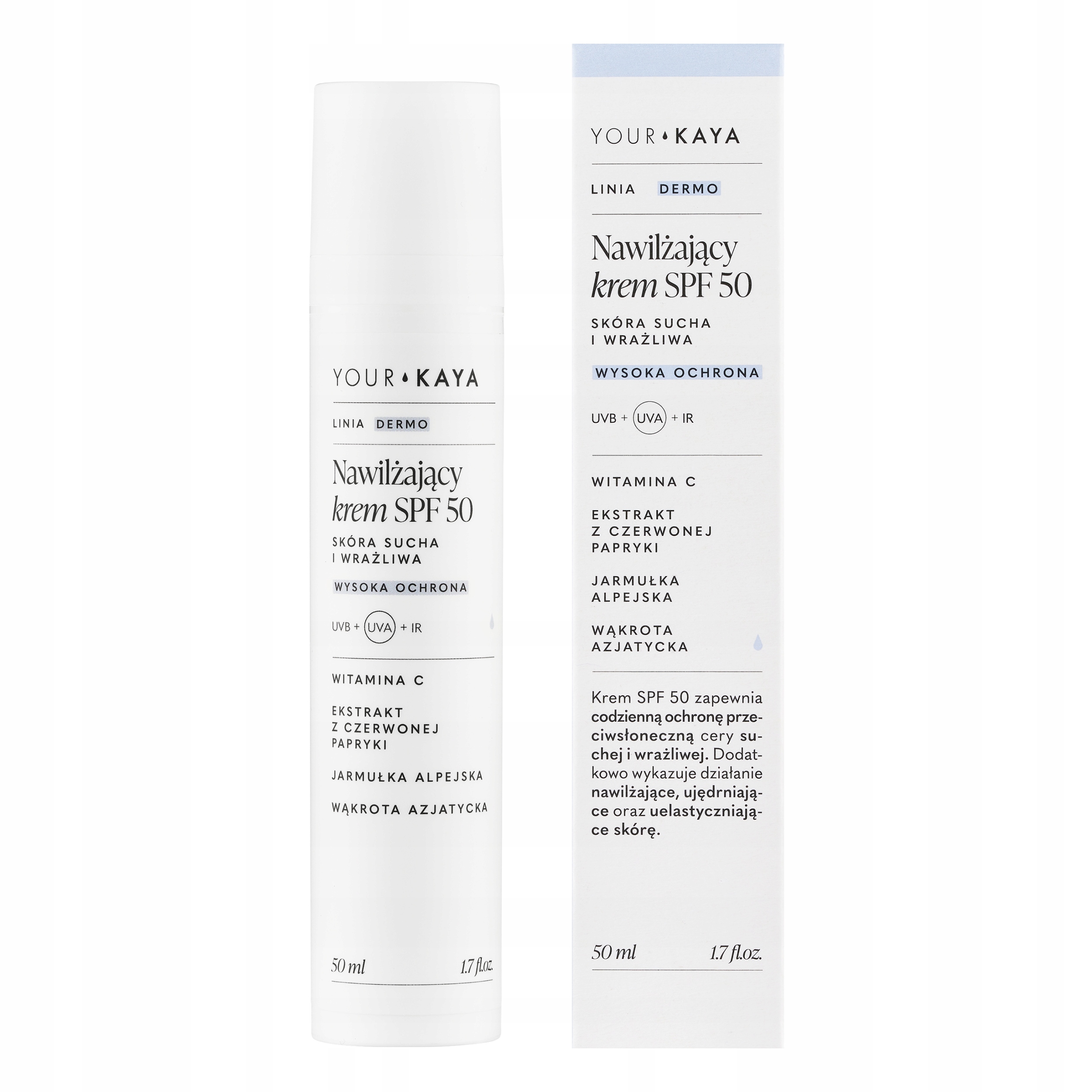 Krem ochrona Uv do twarzy Your Kaya Dermokosmetyki 50 Spf na dzień 50 ml