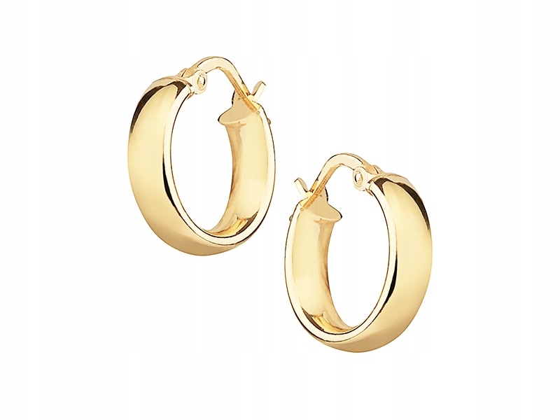 

Pozłacane Srebrne Kolczyki Koła Rynienki Połysk