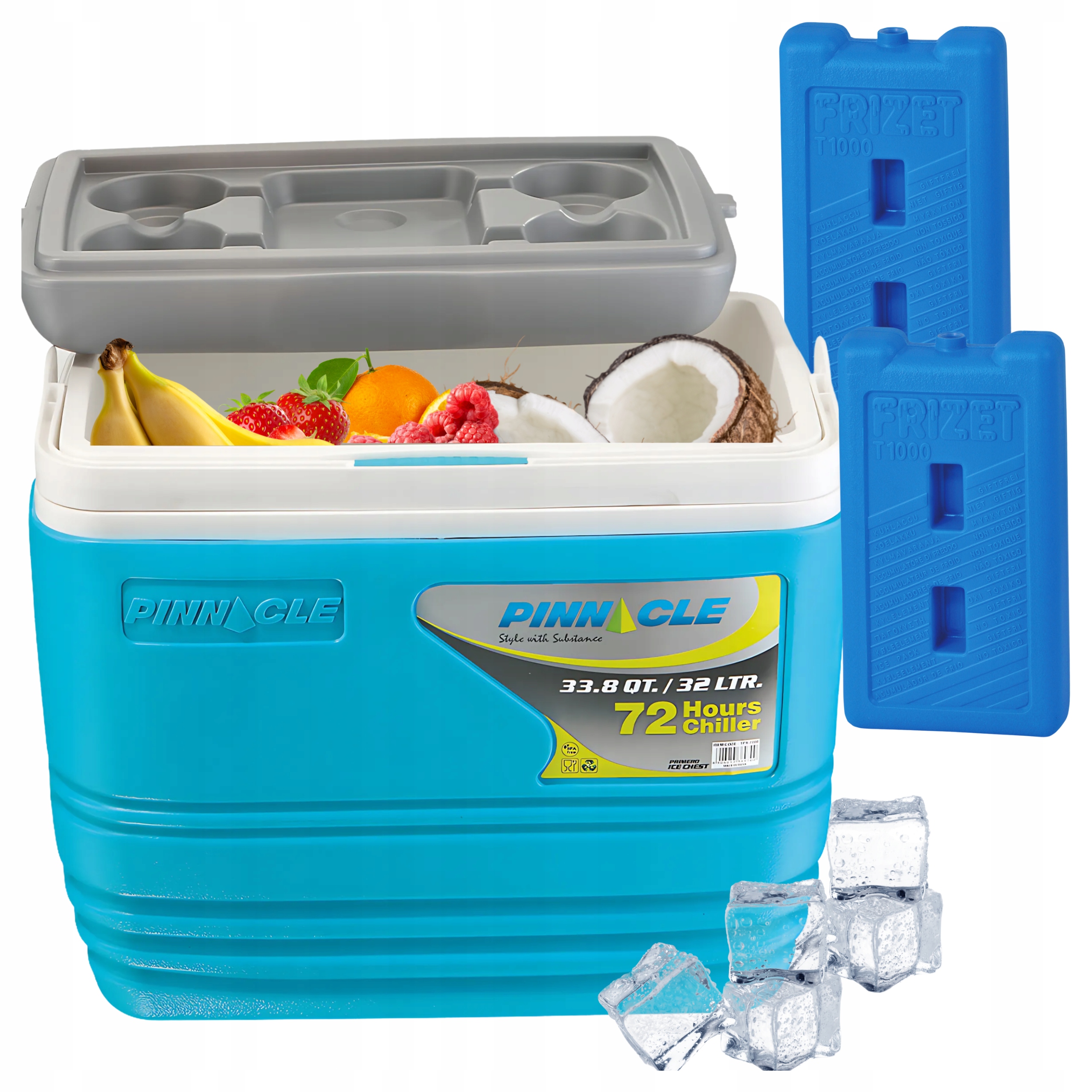 Sada turistické ledničky Pinnacle TPX7000 32L tyrkysová 2 náplně 1L