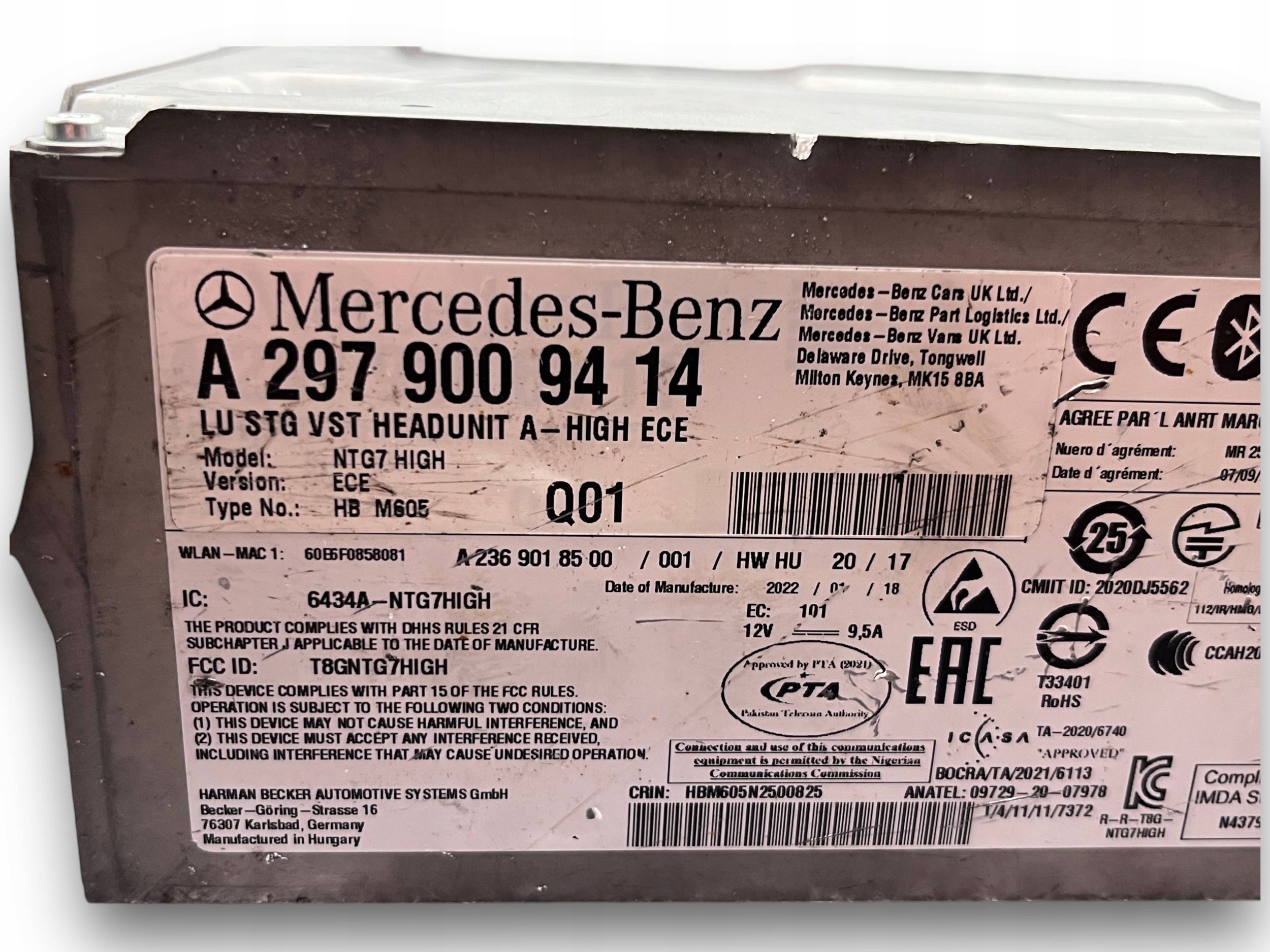 Mercedes-benz radio Navigation multimedia ntg7 HIGH ECE A2979009414 $J