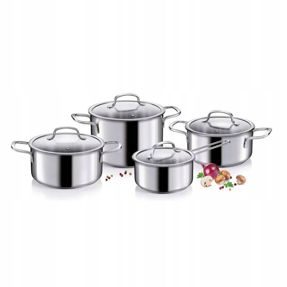 Sada indukčných hrncov so sklenenými krytmi