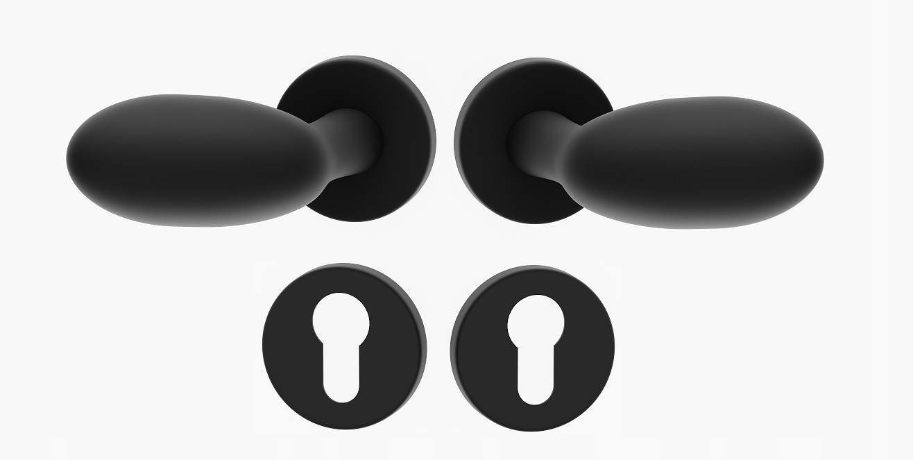 Dverové gombíky Uovo Ro čierne rozety Wb