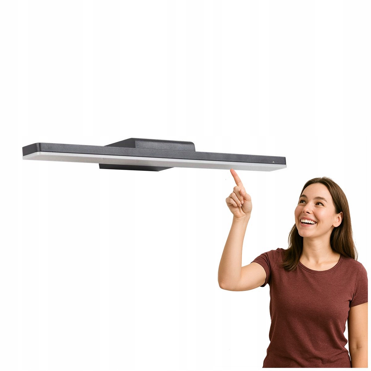 Moderné Led nástenné svietidlo Malene 12W čierne IP44 zrkadlo Italux