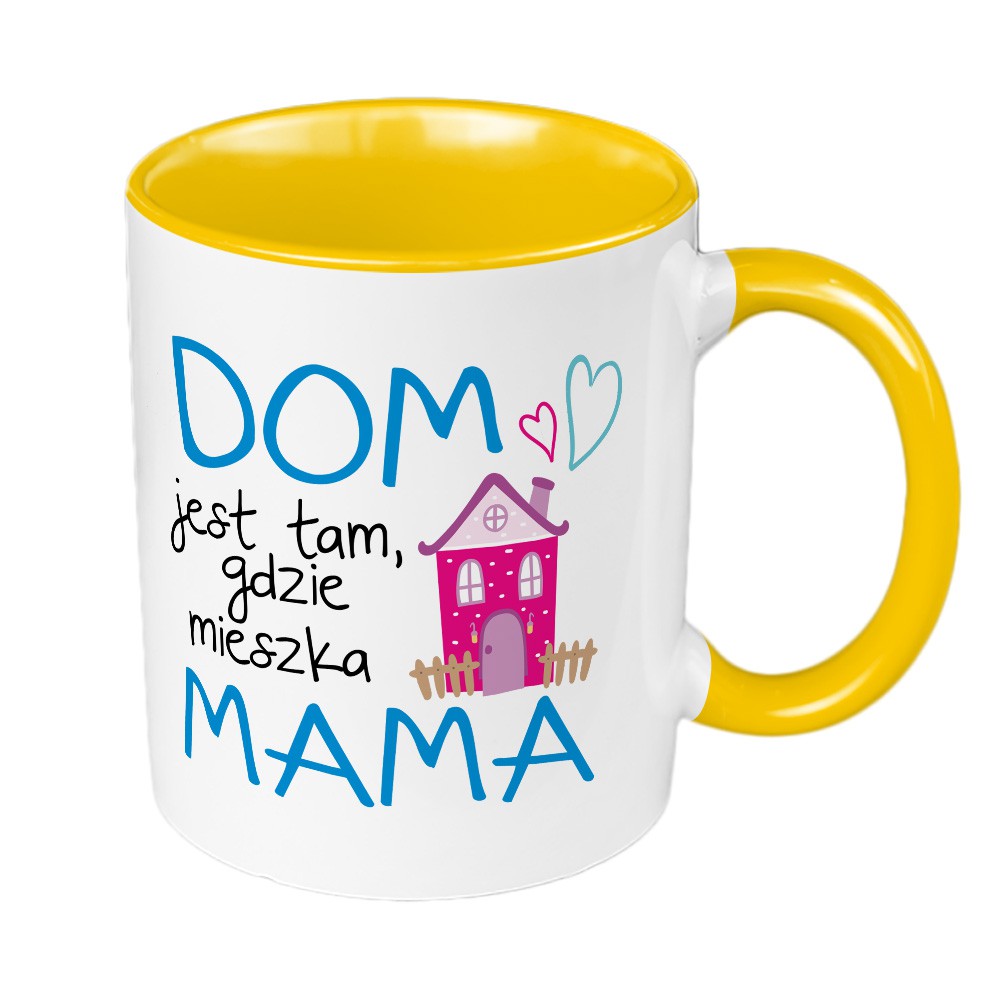 

Kubek dla mamy "Dom"- żółty.