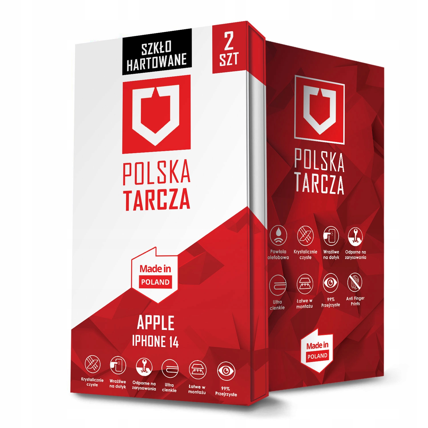 

2SZT Szkło Hartowane Polskie Do Apple Iphone 14