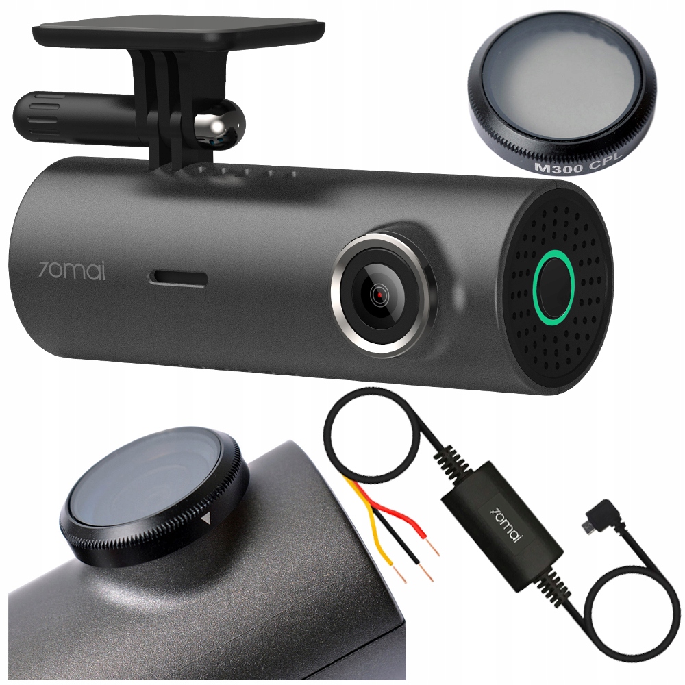 70mai M300 камера + адаптер Kit UP02 + CPL фільтр