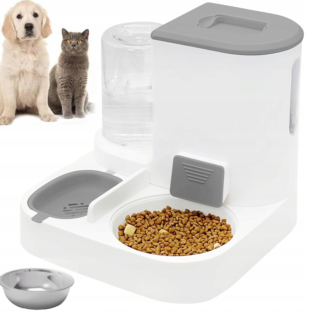 Levně Automatické Krmítko A Napáječka 2V1 Suché Vlhké Krmivo Pro Zvířata