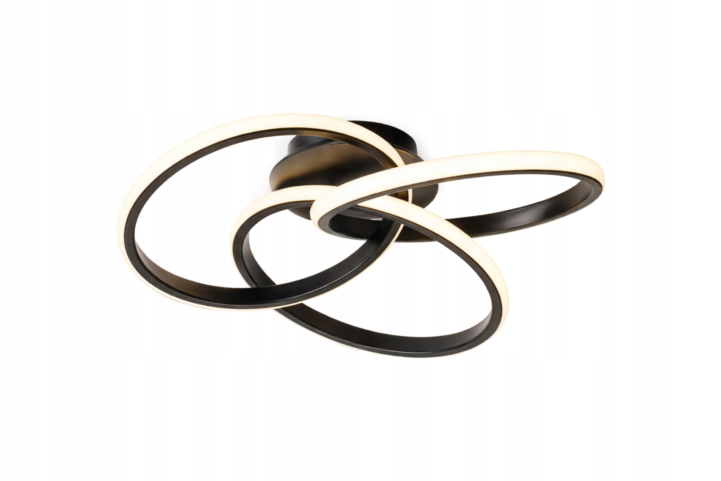 Lampa Stropné Svietidlo Stropná Závesná Čierna Diaľkový Ovládač Led 55CM 3 Farby Kruhy Kolesá