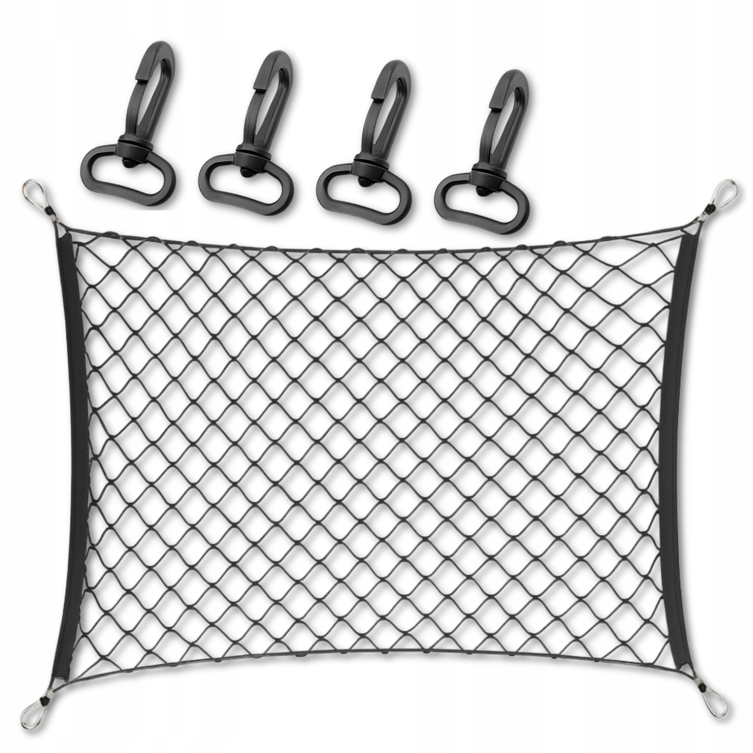 Siatka do bagażnika samochodowego zabezpieczenie bagażu 70x70 cm mocna