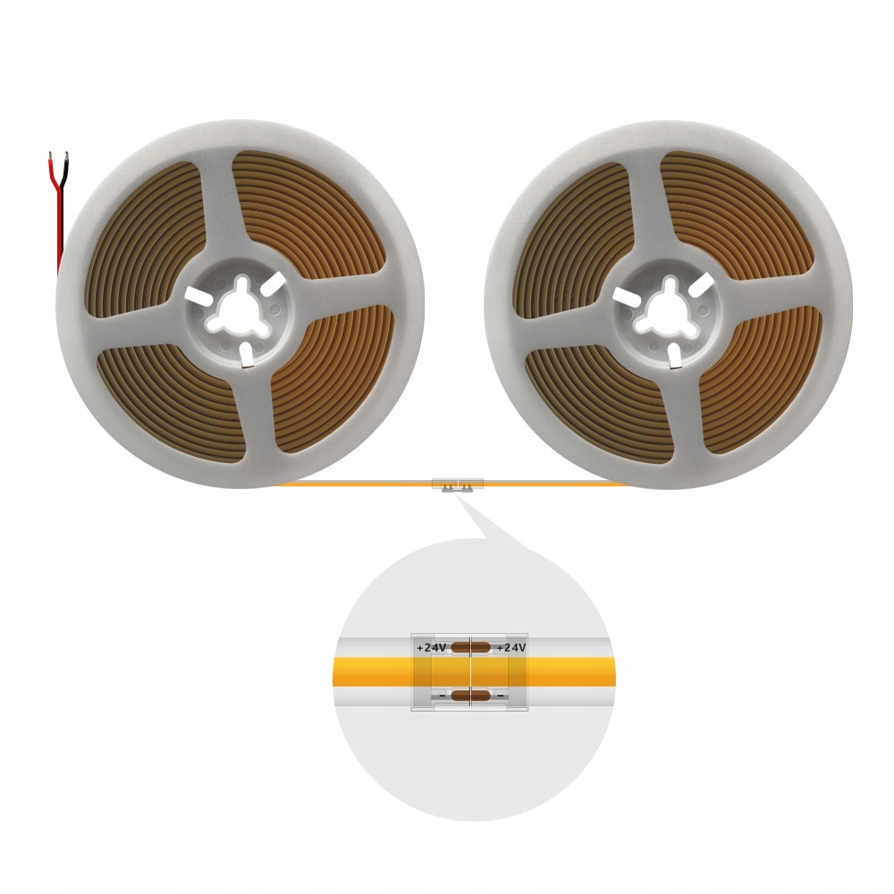 ZŁĄCZKA DO TAŚM LED COB MONO 8mm ZATRZASKOWA Do łączenia Taśm Moc 0 W