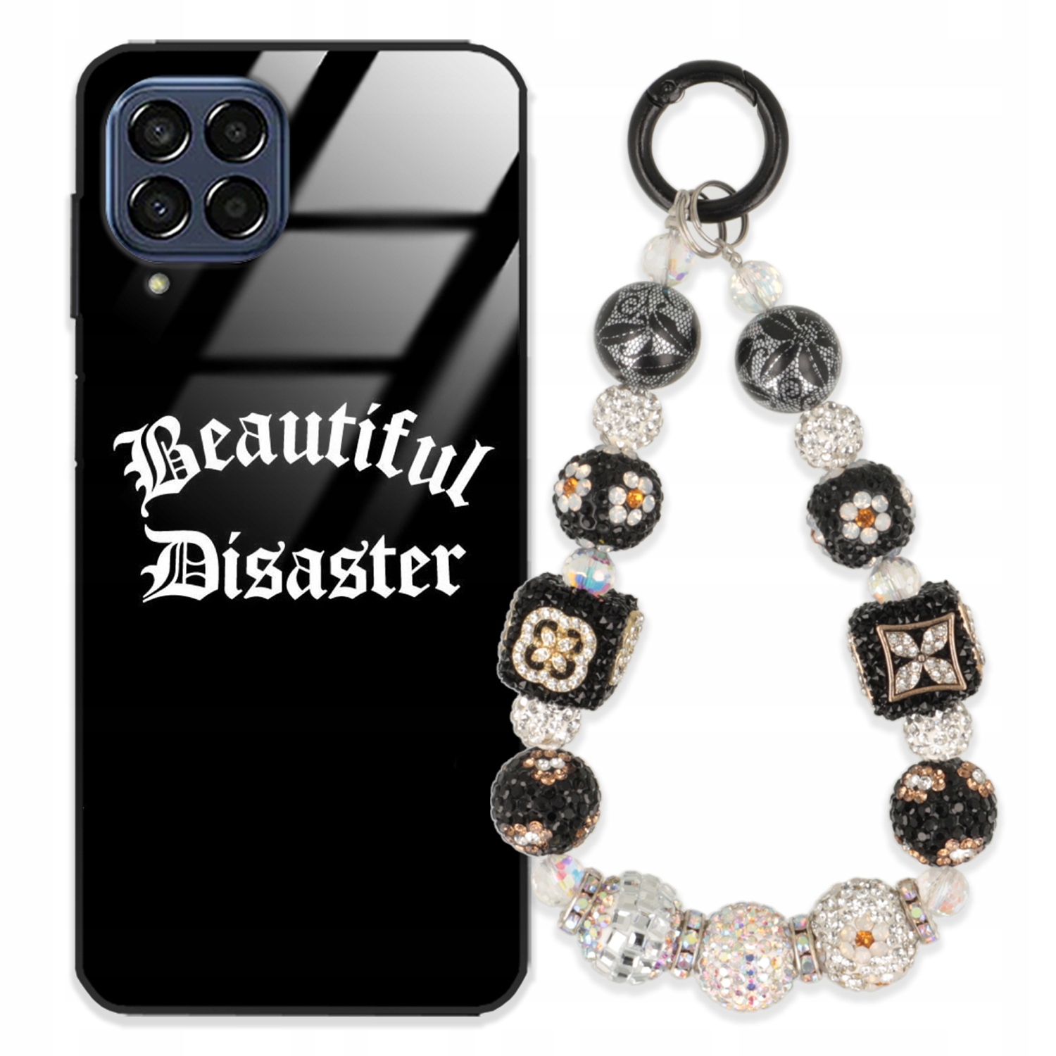 Pouzdro Pro Samsung M53 5G Glass Přívěsek Na Klíče Elegantní Kryt Premium Vzory