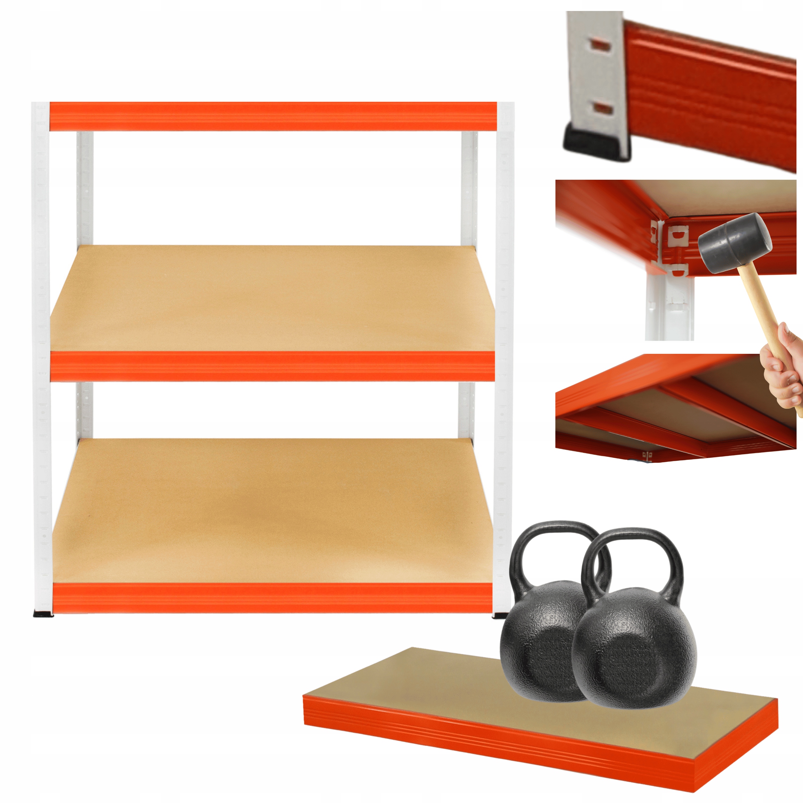 Skladovací regál garážový kovový stojan Helios 106x90x60 cm 3Px275 kg Pl