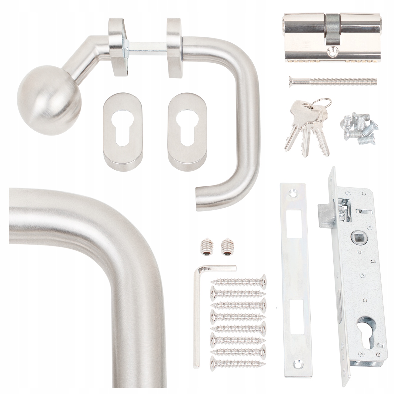 Sada Pro Bránu Inox Premium Klika-klik Levá Pružinová Posilovač