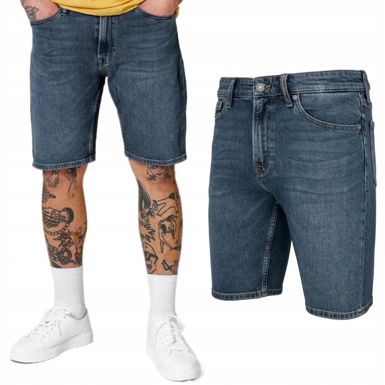Džínové šortky Pitbull Medium Wash Highlander modré 31 [31]