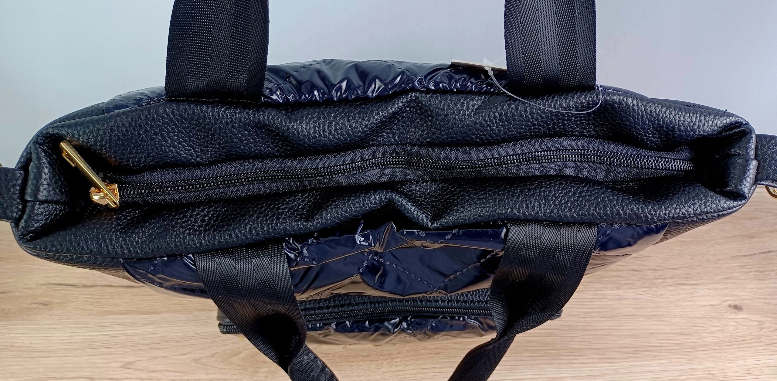 LAURA BIAGGI torebka CZARNA A4 shopper PIKOWANY Materiał dominujący skóra ekologiczna