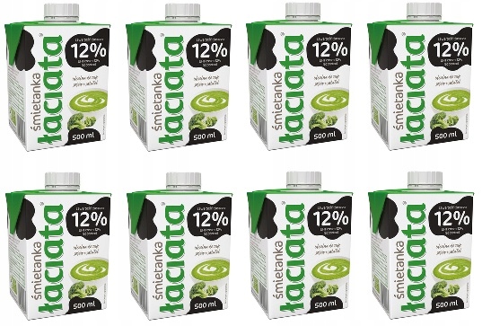 8 x 500 ml Latinská Smetana Uht łaciata 12% Karton