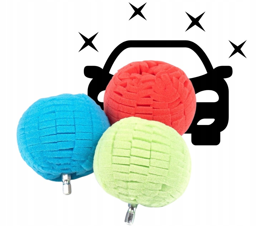 AMiO Zestaw gąbek do polerowania felg gąbki polerskie okrągłe AMIO-03702