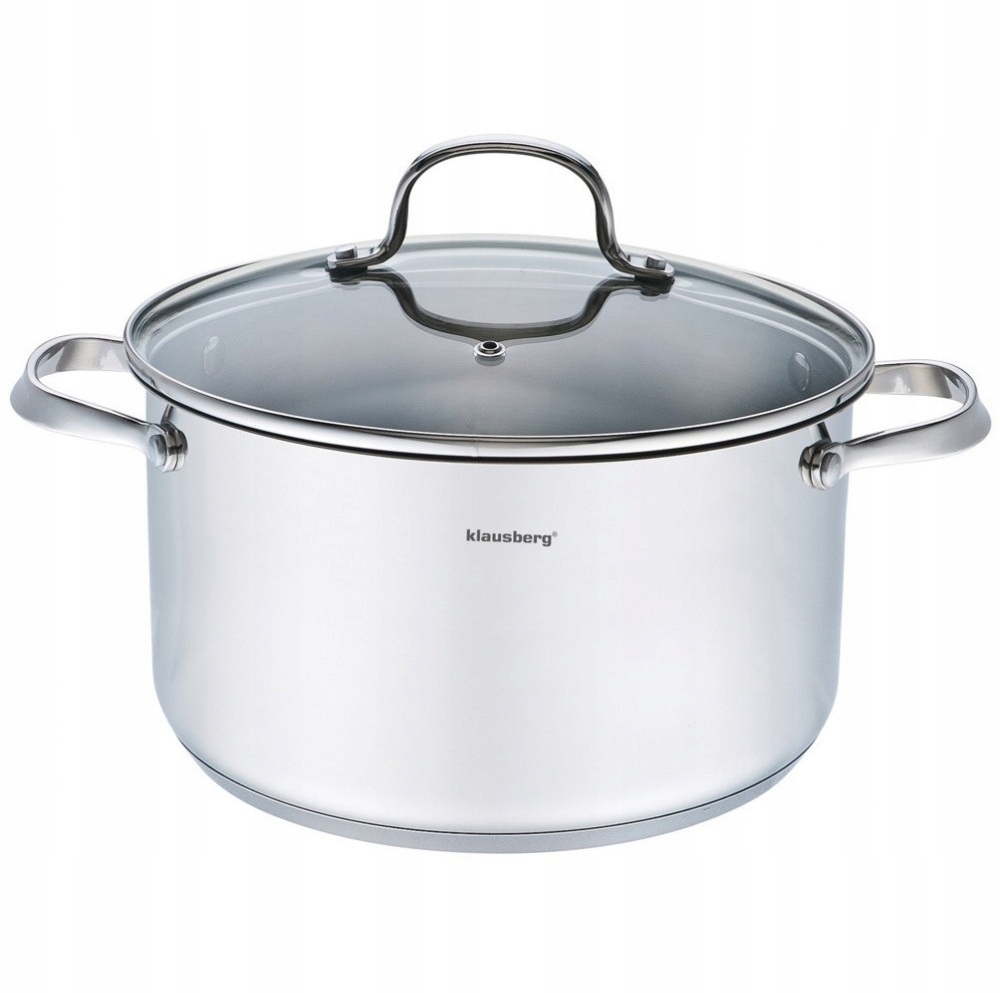 Hrnec ocelový s poklicí velké úchyty rukojeti 24cm objem 5,9L Klausberg