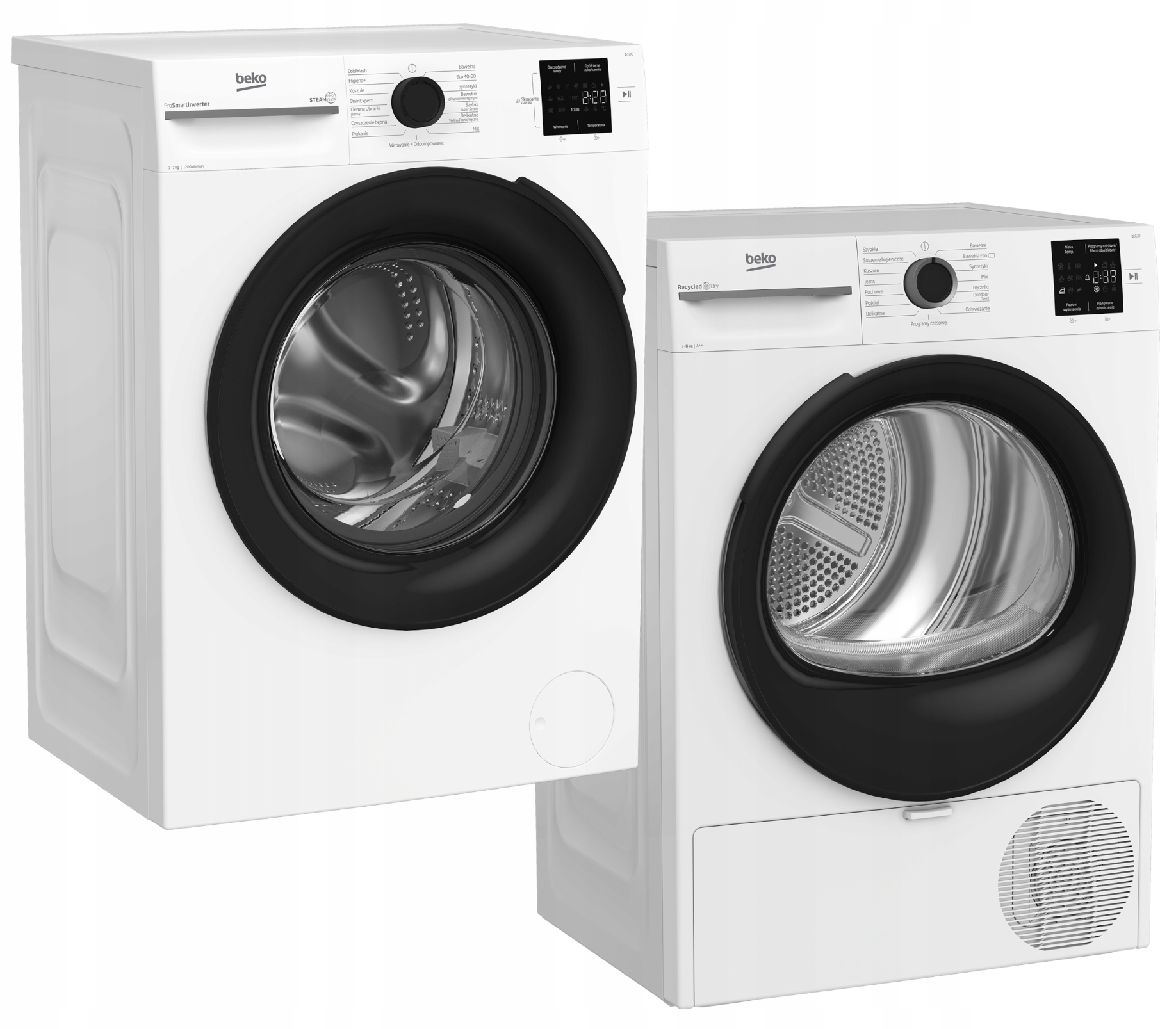 Zestaw Beko Slim | pralka + suszarka + łącznik | głębokość 47 cm