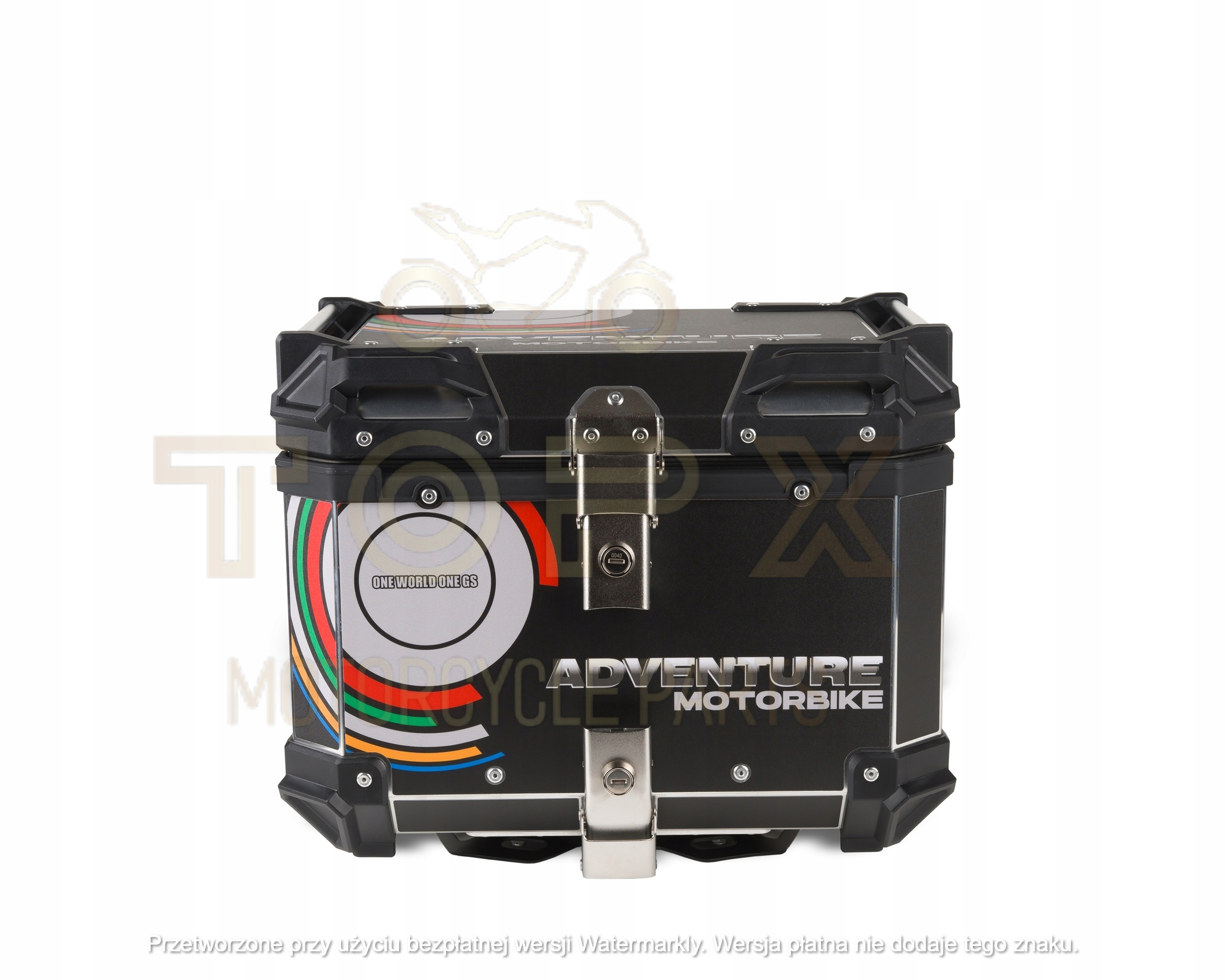 Středový Kufr Na Motocykl Hliníkový Deska 45 L, Černá Dýha, Polstrování