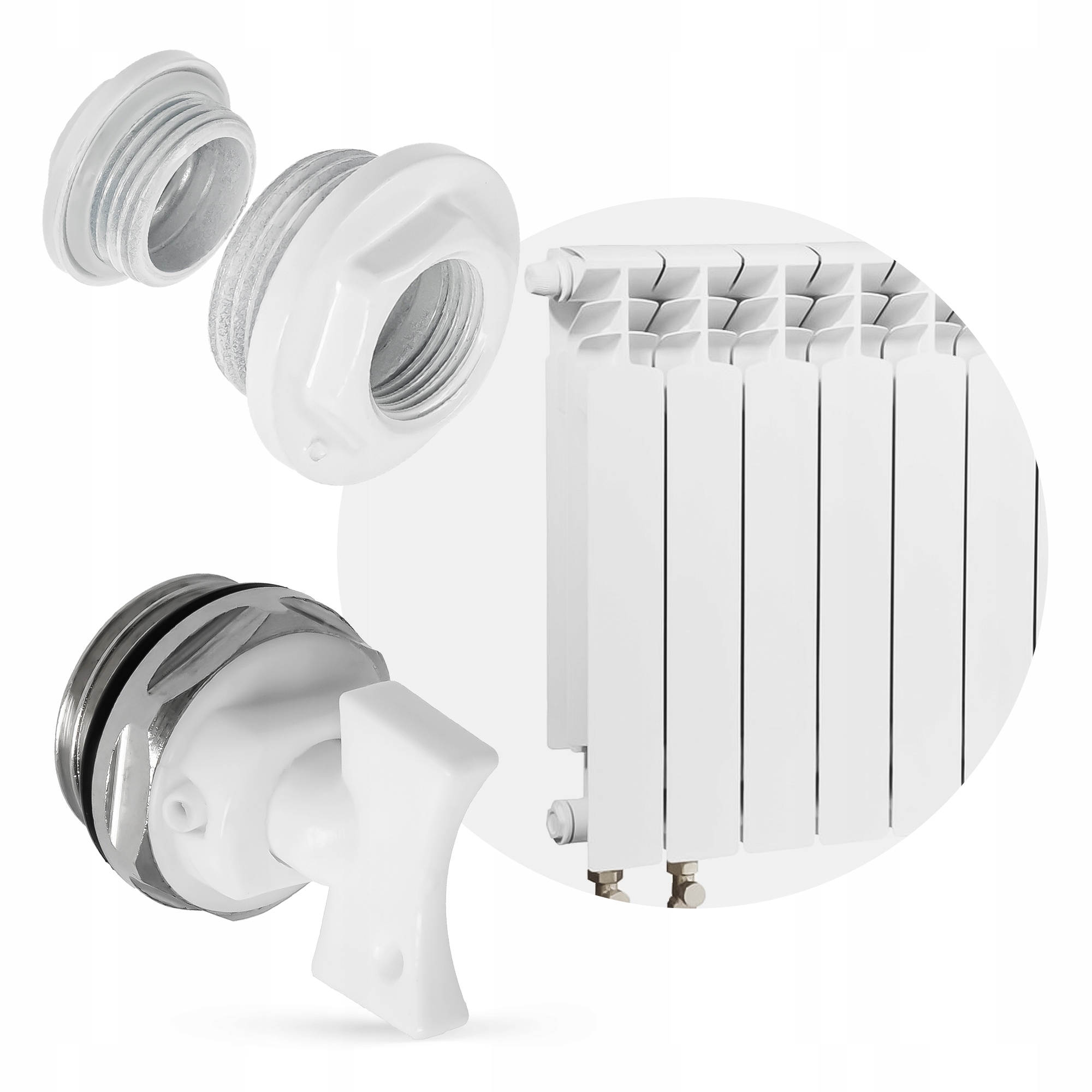 Zestaw korów korki grzejnika grzejnikowe 1 x 1/2 Marka inna