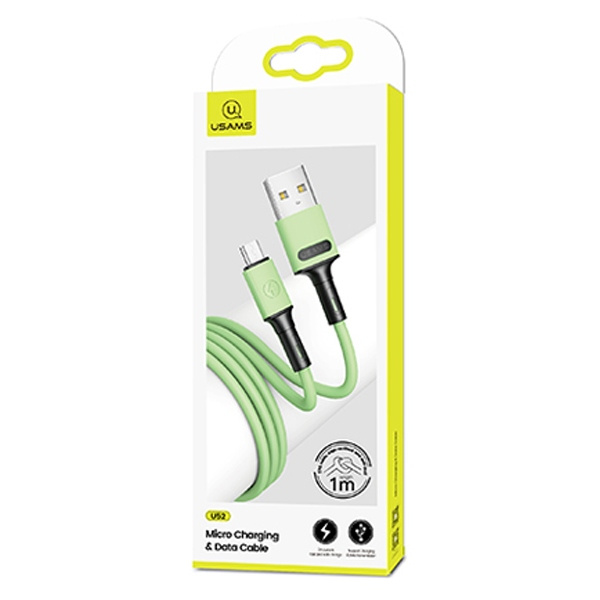Usams Kabel U52 microUSB 2A Fast Charge 1m zielony SJ435USB02