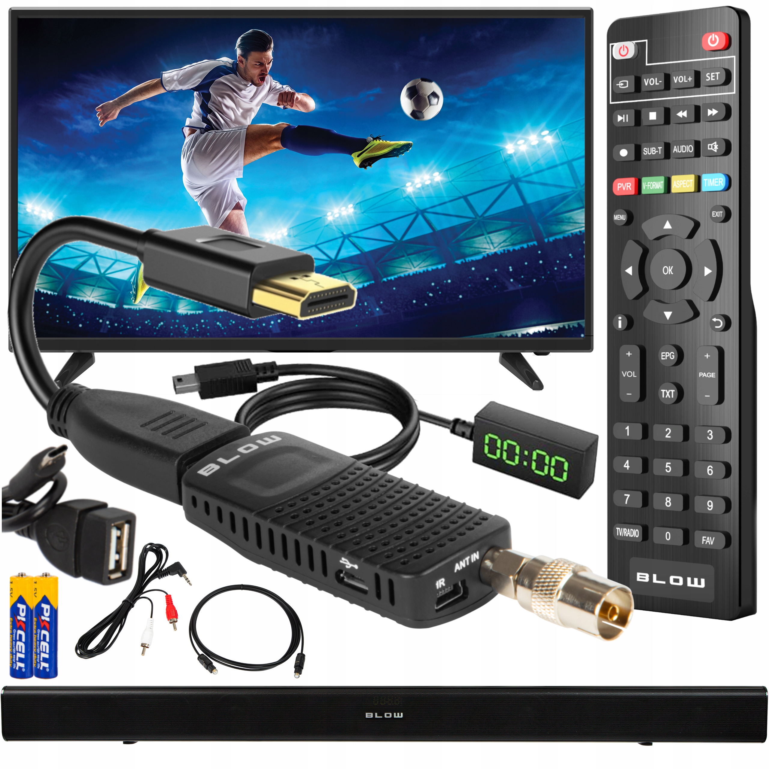 Dekodér Tuner Tv DVB-T2 Hevc H.265 Full Hd Mini Stick Pilot Set Soundbar
