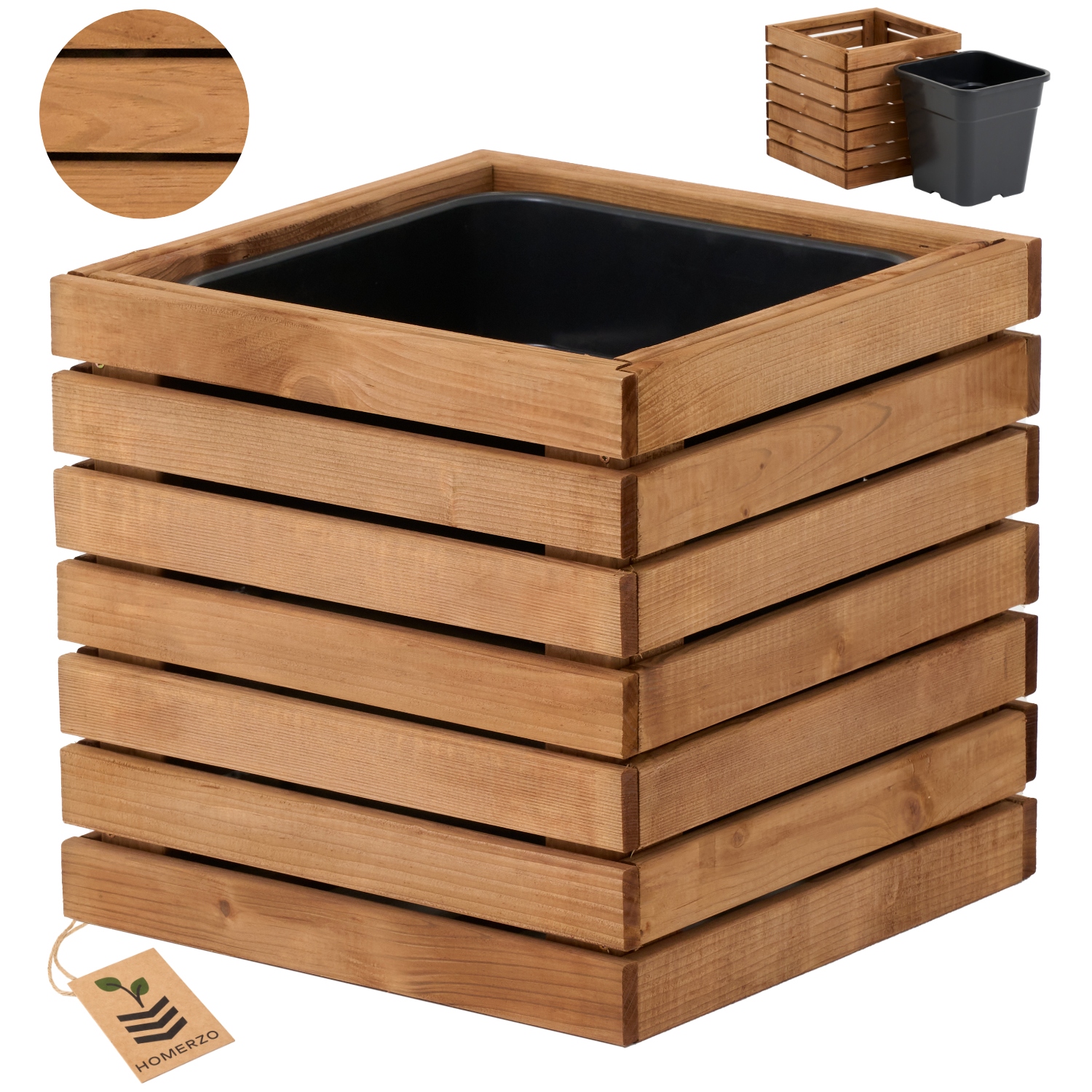 Donica ogrodowa kwadratowa z wkładem plastikowym 1x18l taras balkon ogród