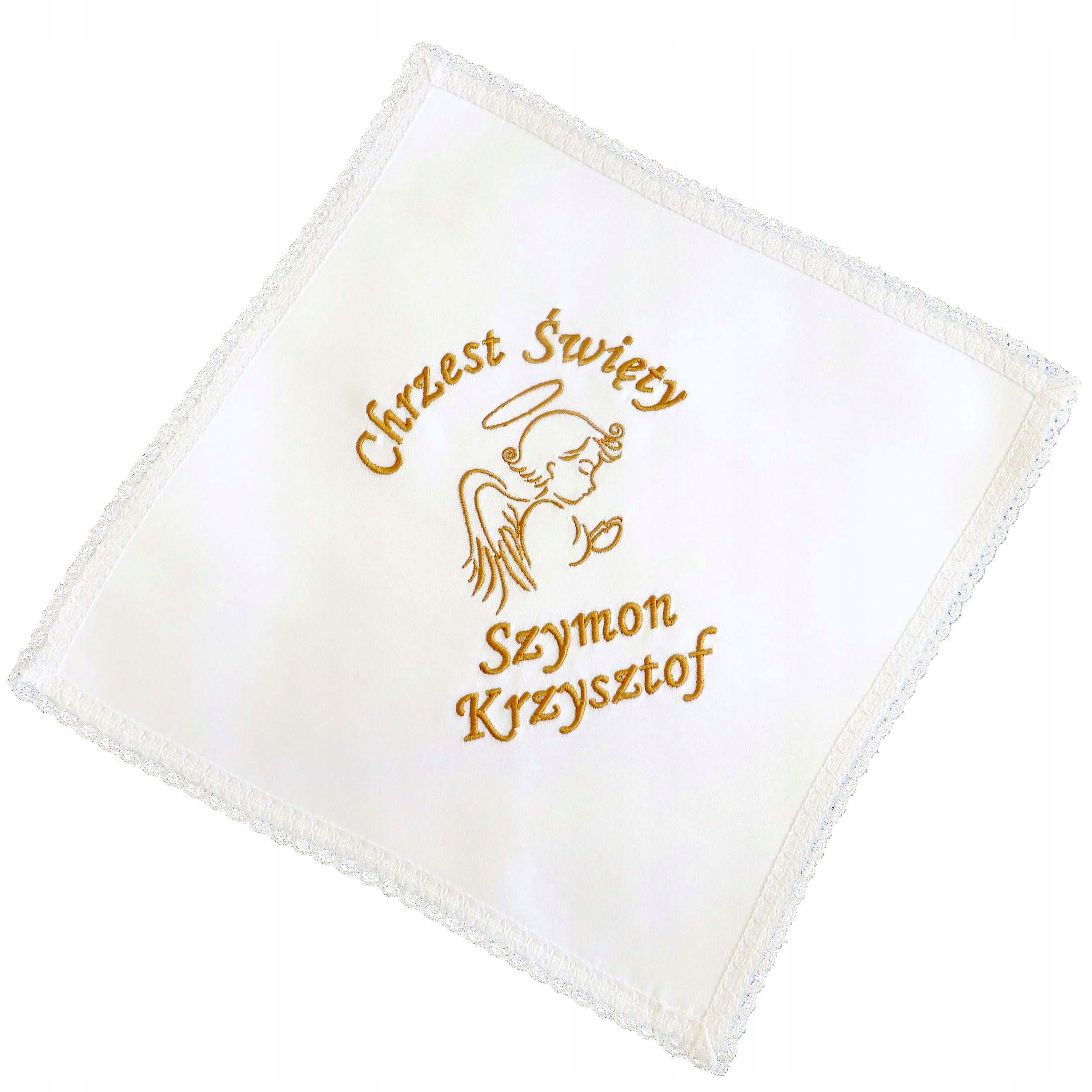 

Biała Szatka Do Chrztu z Haft imię dziecka Chrzest
