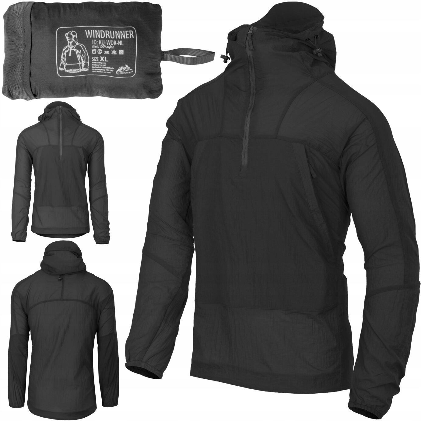Pánská větrovka Helikon Windrunner WindPack Nylon Černá vel. XL