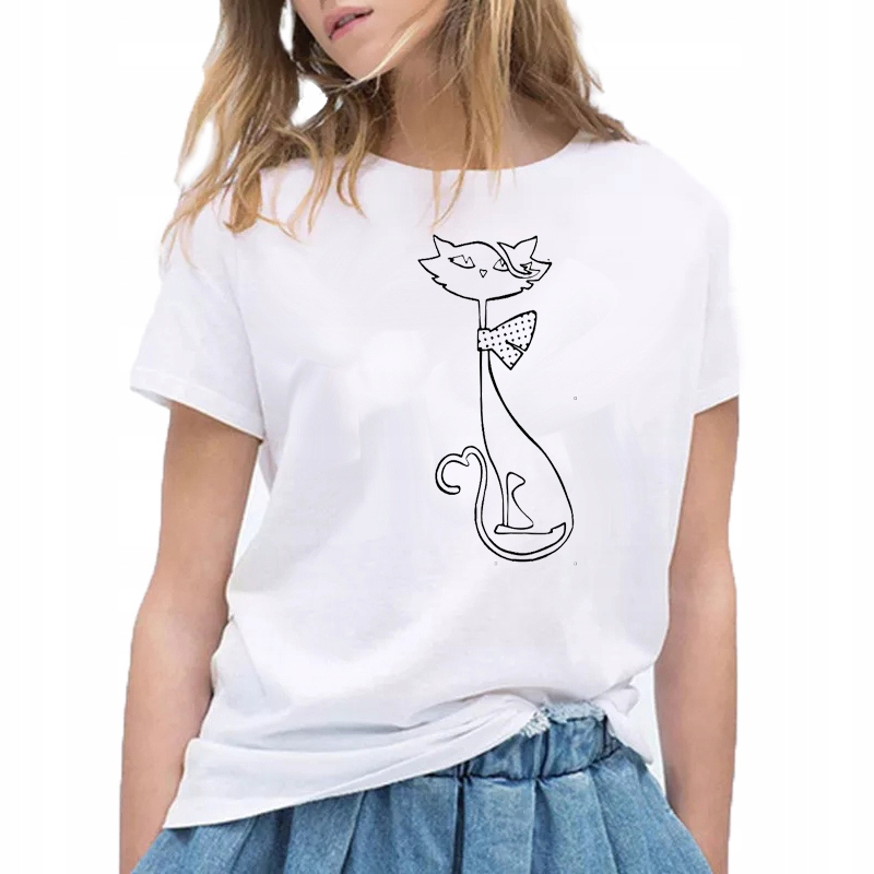 

Koszulka damska t-shirt z nadrukiem Kot XXL