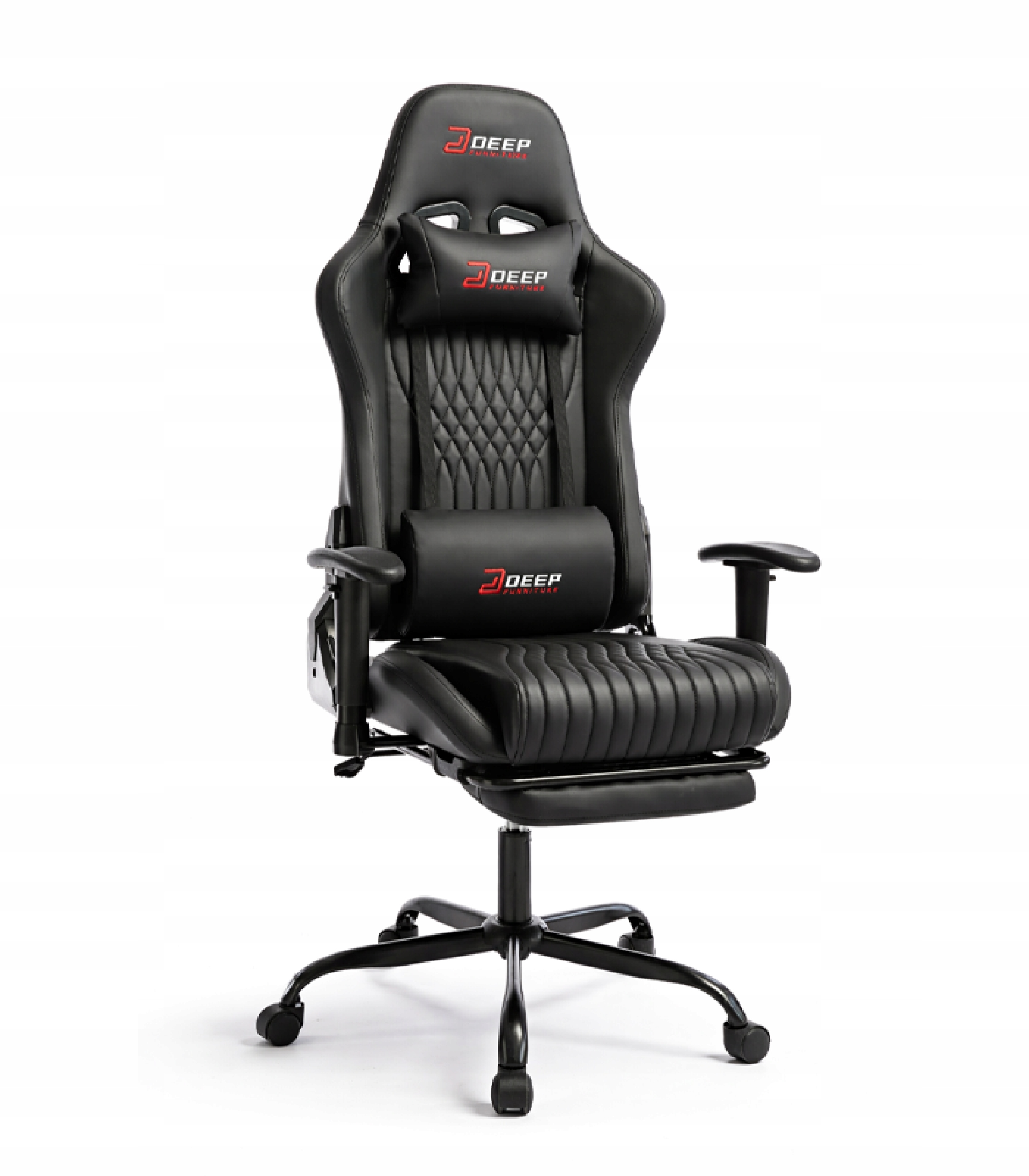 Ergonomická otočná herná stolička čierna s podnožkou, kancelárska stolička