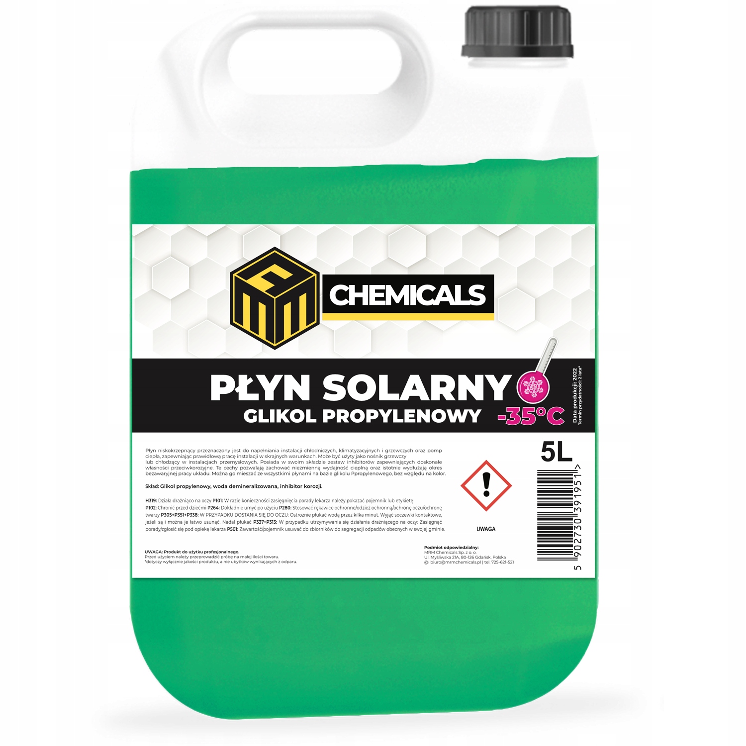 

Płyn Solarny Glikol Propylenowy C.o -35°C 5L