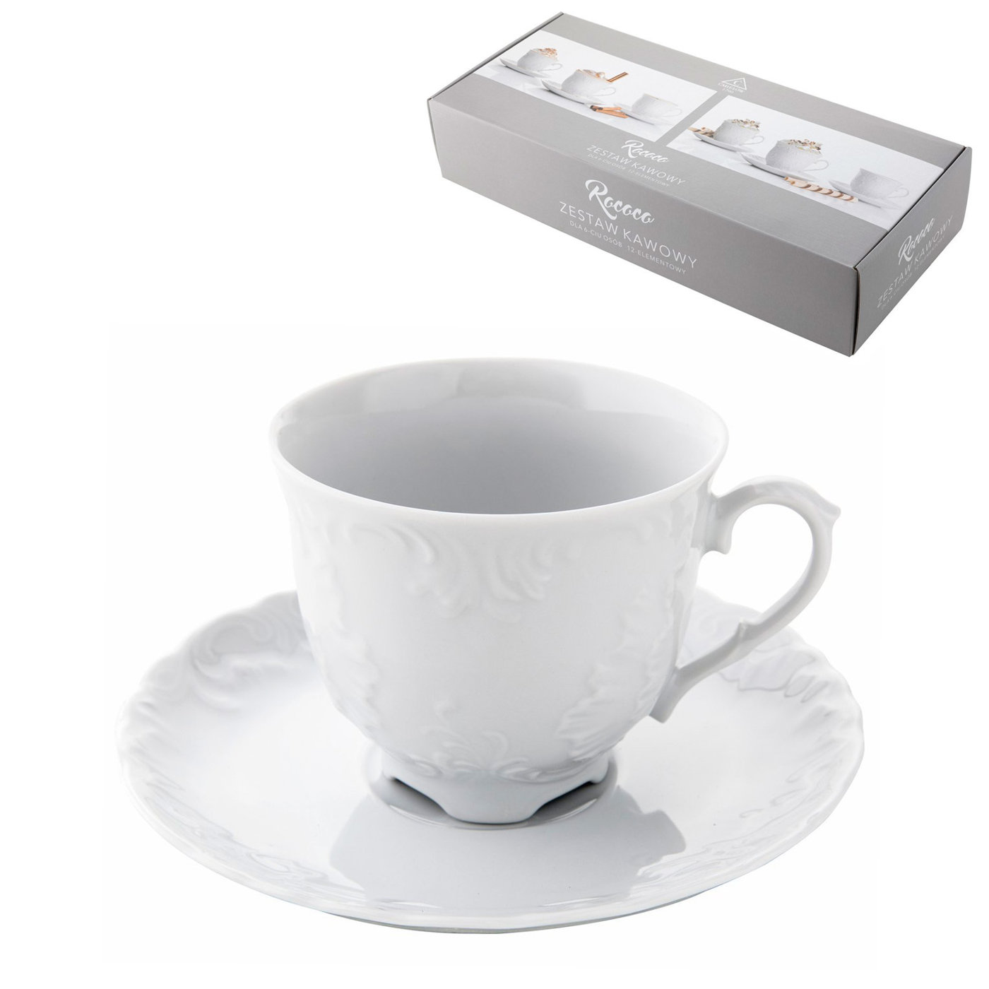 

Komplet filiżanek porcelana Ćmielów Rococo 12 el.