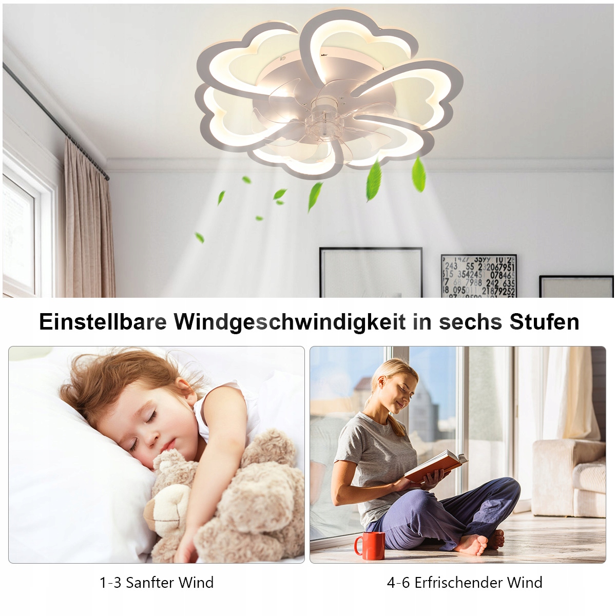 LAMPA LED 85W SUFITOWA Z WENTYLATOREM WIATRAK PILOTEM, ŚCIEMNIANA ŻYRANDOL Kolor biały