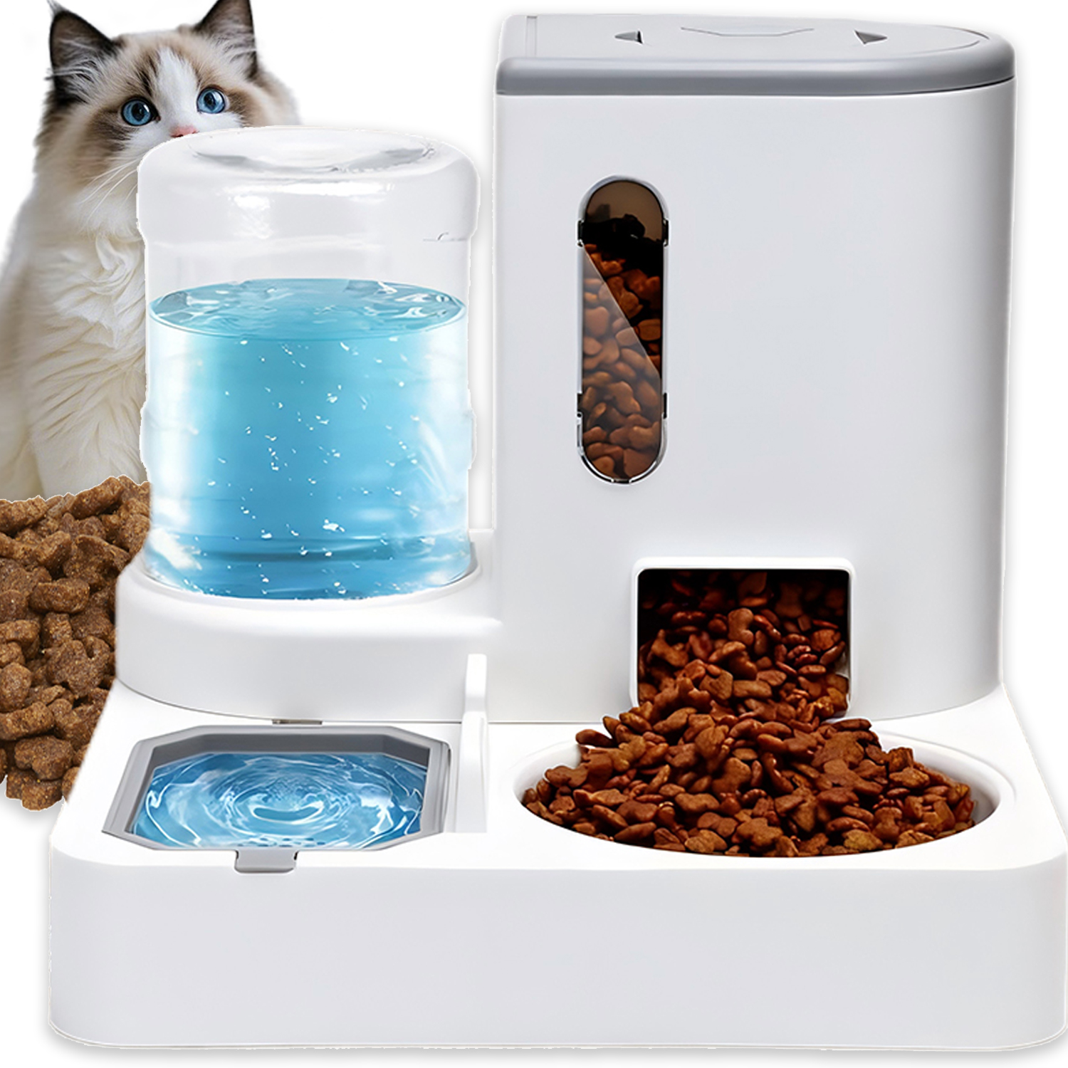 Levně Miska Pro Psa Kočku Napáječka Dvojitá Automatická Miska Na Krmení 2200 ML