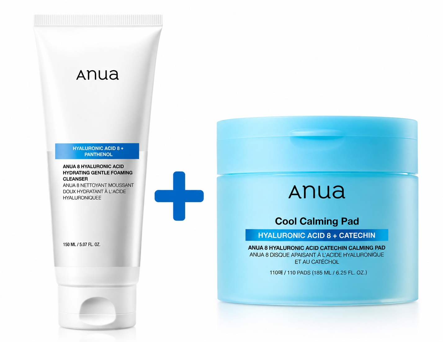 Anua Sada 8 Hyaluronic Acid Cleanser 150 Ml Calming Pad 185 ml