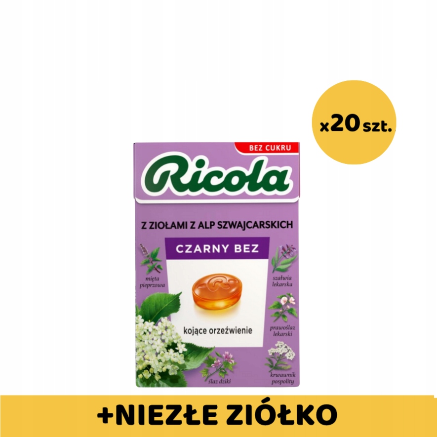 Levně Ricola Černý Bez 27,5 g (souhrnně 20 kusů) Dárek