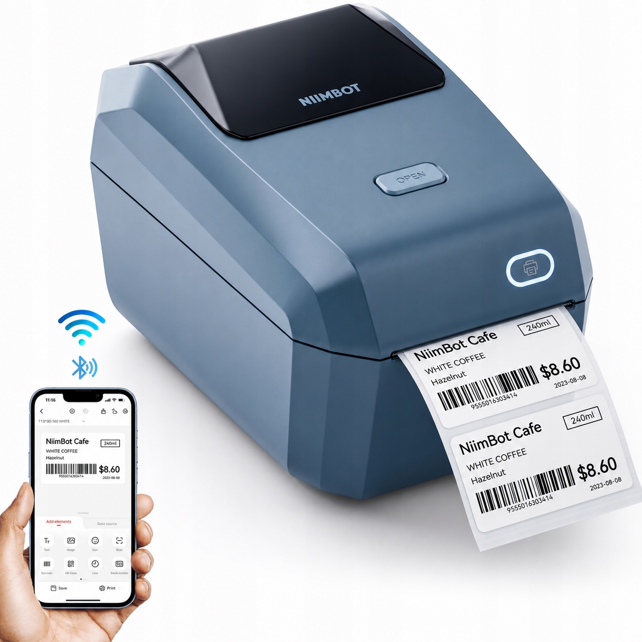 Termotlačiareň WiFi Bluetooth pre samolepiace štítky Niimbot K3_W K3