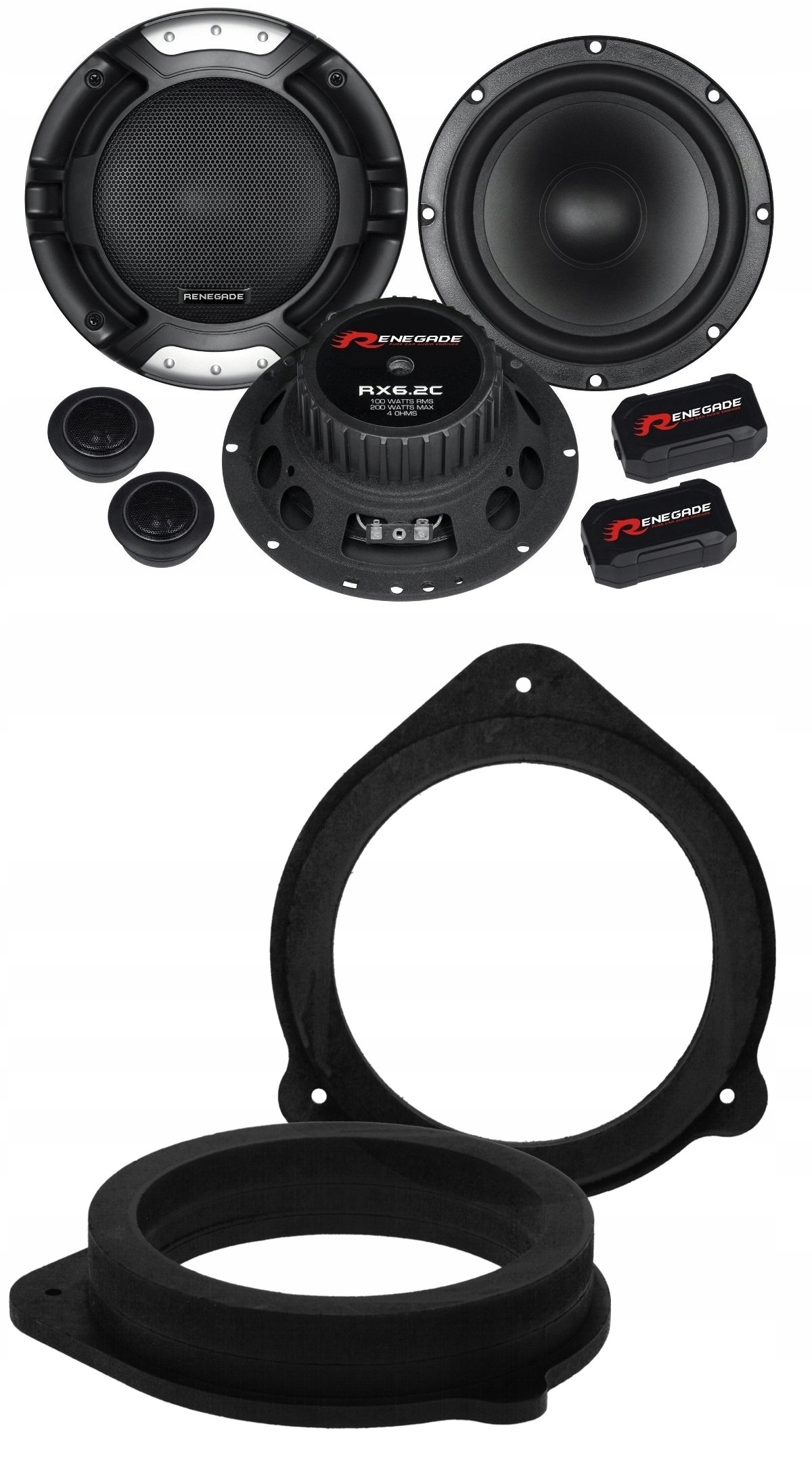 Automobilové reproduktory 165 mm Renegade RX6.2C Audi A3 8P A4 B6 B7 Vzdialenosť